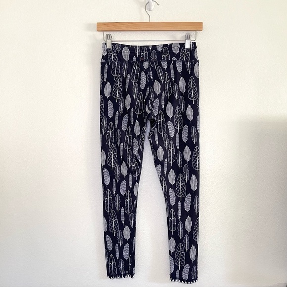 The Upside Gypsy Feather Midi Pant Cropped Drawstring Legging Navy White 8 - Picture 5 of 14